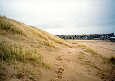 The view from the dunes on the beach looking northwards