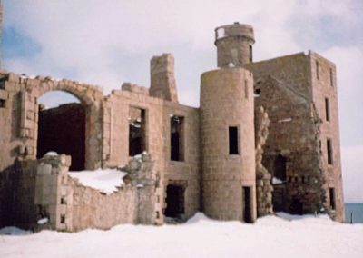 Slains Castle as it looked when I was there in 2006. Sophia's chamber was in the square tower at the far right.