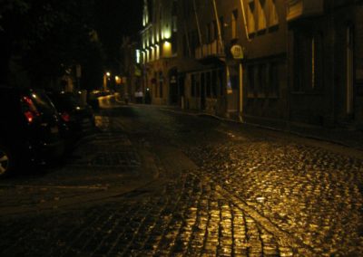 Ieper (Ypres, Belgium St Jacobsstraat at night)