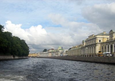 On the Fontanka River looking towards the Neva with the Summer Garden on the left